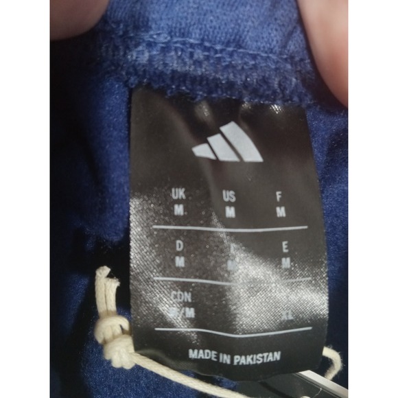 Adidas 3 Stripe Fleece  Shorts Men Medium Blue - Picture 6 of 7